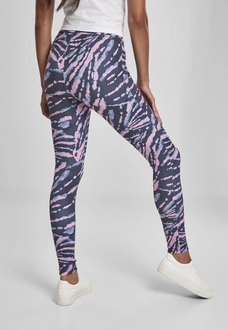 Urban Classics Tie Dye női magas derekú leggings, rózsaszín