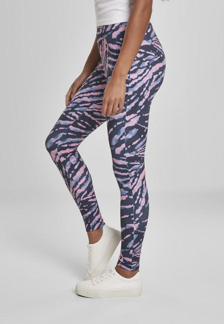 Urban Classics Tie Dye női magas derekú leggings, rózsaszín