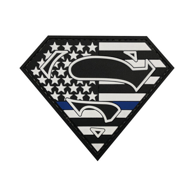 WARAGOD 3D Superman felvarró 9x7,5 cm, Blue line