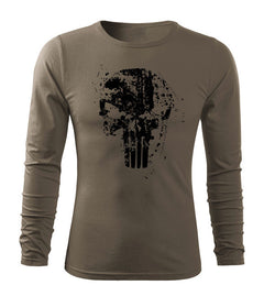 DRAGOWA Fit-T hosszú ujjú póló Frank The Punisher 160 g/m², olívazöld