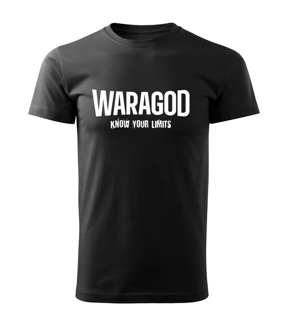 WARAGOD rövid ujjú póló "Know Your Limits" 160 g/m², fekete