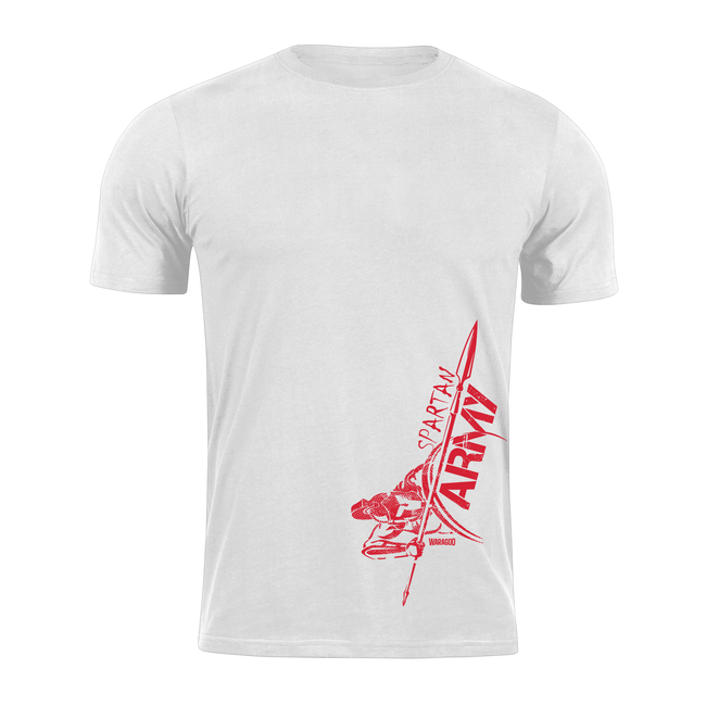 DRAGOWA rövid ujjú póló Spartan army RedMyles 160 g/m², fehér