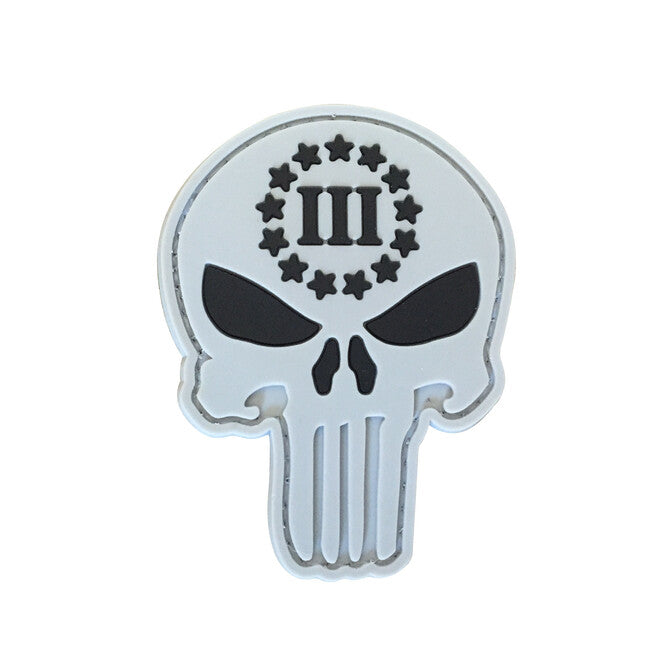 WARAGOD Felvarró 3D Punisher three Percenter, 6.8x5.2cm