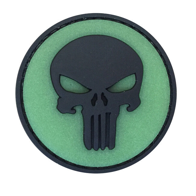 WARAGOD 3D Round Punisher felvarró background glow, 5cm