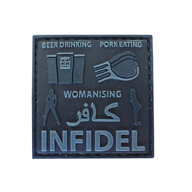 WARAGOD Infidel Beer Drinking felvarró, fekete
