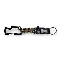 WARAGOD Laito paracord survival multifunkciós kulcstartó 8 az 1-ben, camo coyote