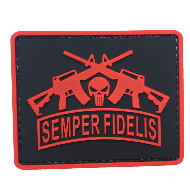 WARAGOD Semper Fidelis PVC felvarró, piros
