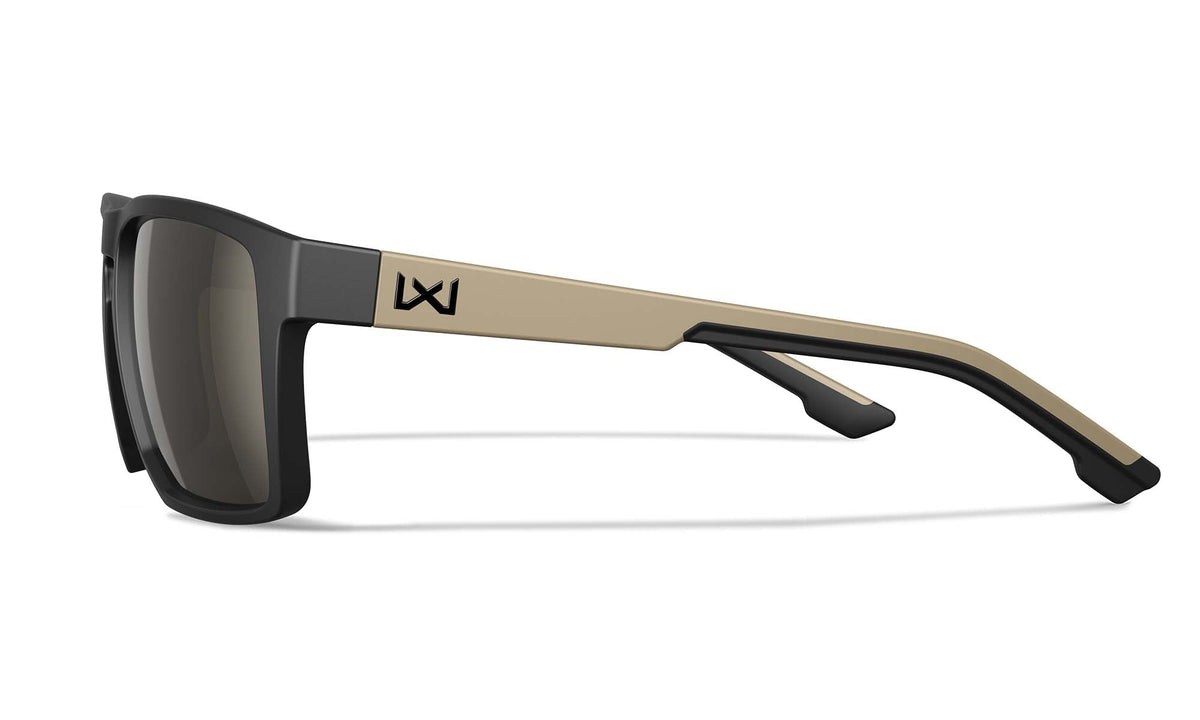 Wiley X Founder napszemüveg, Matte Black-Tan / CAPTIVATE Polarized Tungsten Mirror