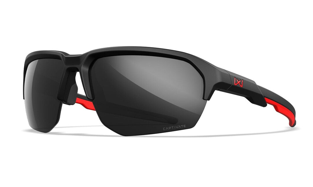 Wiley X Jakl napszemüveg, Captivate Black Mirror/Matte Black/Red