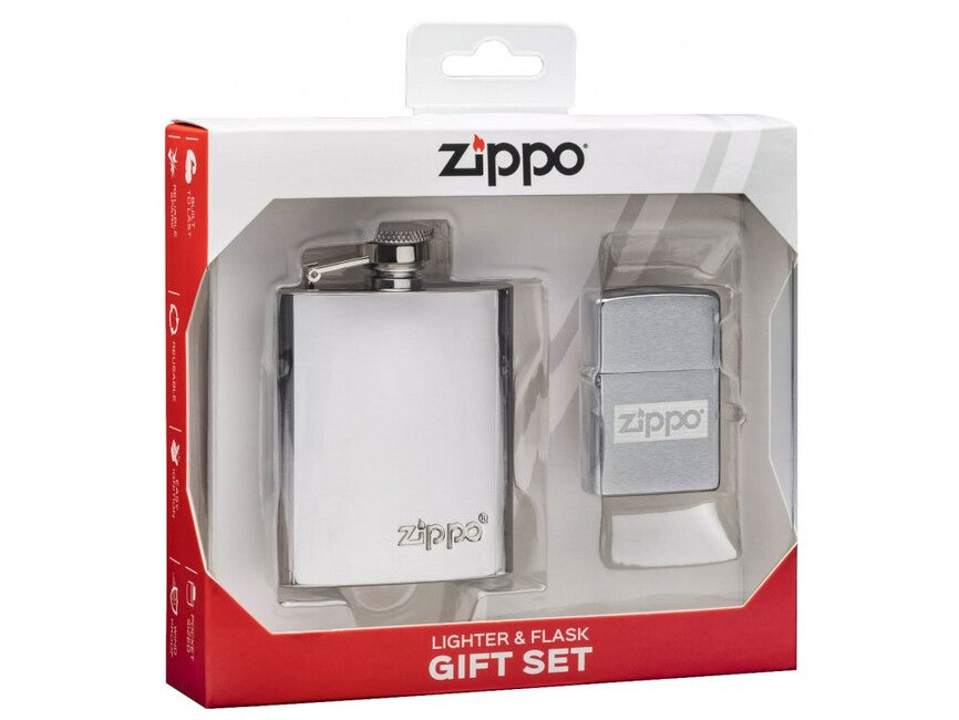 Zippo öngyújtó + laposüveg szett