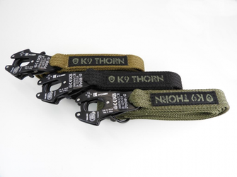 K9 Thorn dupla markolatú póráz kong frog karabinerrel, fekete, XL