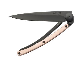 Deejo összecsukható kés GOLD black 18kt pink gold