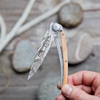 Deejo összecsukható kés Tattoo Wood Lighthouse
