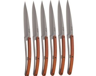 Deejo 6 db-os kés készlet Table, szürke titán, coralwood