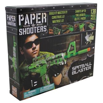 PAPER SHOOTERS Papírlövő zöld köpés összecsukható pisztoly készlet