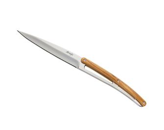 Deejo 6 db-os kés készlet Table, magasfényű, recés penge, olíva fa