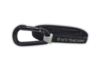 K9 Thorn csúszásmentes póráz petzl karabinerrel, fekete, XL
