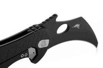 Lionsteel KARAMBIT típusú kés, amelyet az Emerson Design céggel együttműködésben fejlesztettek ki. L.E. ONE 1 A BB Fekete/Kémiai Fekete
