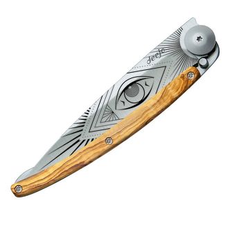 Deejo összecsukható kés Tattoo olive wood Vision