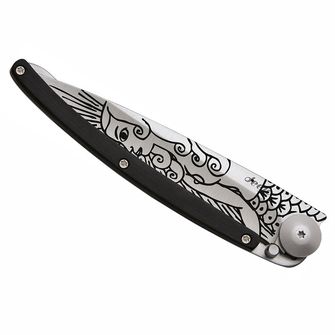 Deejo összecsukható kés Tattoo ebony wood Mermaid