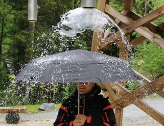 Origin Outdoors Wind-Trek szélálló kompakt esernyő üvegszálas rúddal és teflon bevonattal L fekete