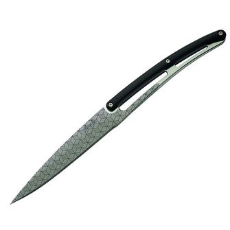 Deejo 6 db-os kés készlet, fényes, recés pengével, fekete fogantyú, ABS kivitel Geometry