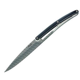 Deejo 6 db-os kés készlet, fényes pengével, fekete ABS fogantyú, Geometry