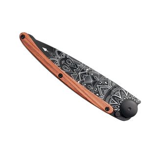 Deejo összecsukható kés Tattoo mandala black coralwood