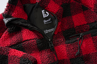 Brandit gyapjú kabát Teddyfleece Troyer, piros/fekete