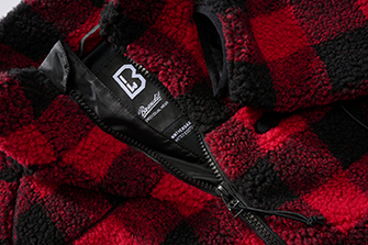Brandit gyapjú kabát Teddyfleece, piros/fekete