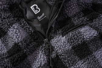 Brandit gyapjú kabát Teddyfleece Troyer, fekete/szürke