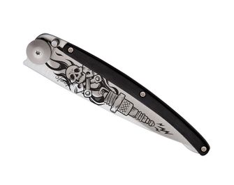 Deejo összecsukható kés Tattoo Biker ebony wood