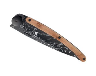 Deejo összecsukható kés Tattoo Black juniper wood Ski