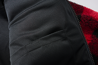 Brandit fleece kapucnis kabát Teddyfleece Worker, piros/fekete