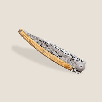 Deejo összecsukható kés Tattoo Wood Whale