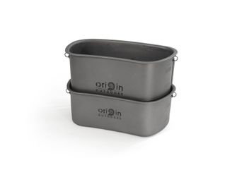 Origin Outdoors Camping Pot Set Titán edénykészlet szintjelzővel és rozsdamentes acél csuklóval 750 ml + 400 ml