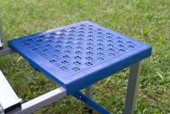 Kemping asztal székekkel, összecsukható, kék