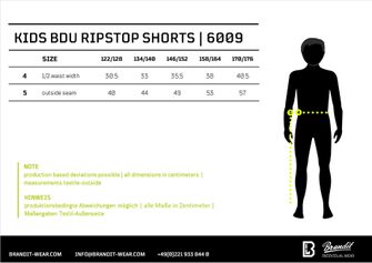 Brandit gyermek BDU Ripstop rövidnadrág, sötétkamó színű