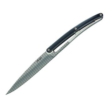 Deejo 6 db-os kés készlet, fényes pengével, fekete ABS fogantyú, Geometry