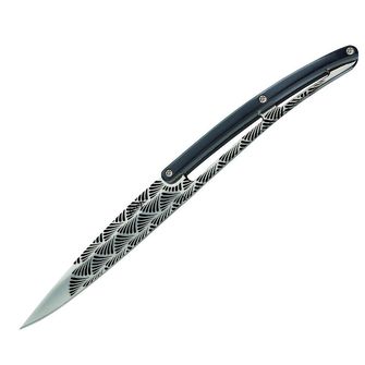 Deejo 6 db-os kés készlet, fényes pengével, fekete ABS fogantyú, Art Deco