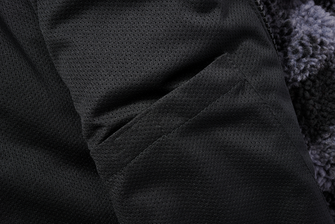 Brandit gyapjú kabát Teddyfleece, fekete/szürke