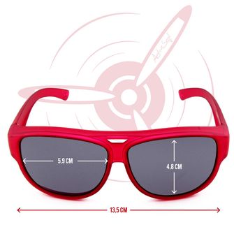 ActiveSol El Aviador Fitover-Child polarizált napszemüveg, piros