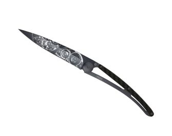 Deejo összecsukható kés Horlogéria black carbon watchmaker