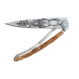 Deejo összecsukható kés Fantasy Odin juniper wood