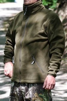 férfi fleece bunda Fox Arber olívzöld oldalról 