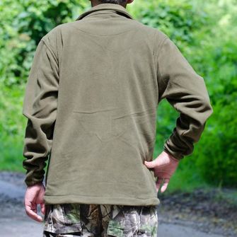 férfi fleece bunda Fox Arber olívzöld hátúról 