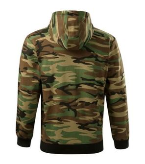 Malfini Camo Zipper terepmintás pulóver kapucnival, camouflage brown, 300 g/m2