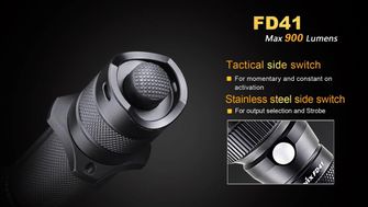 Fenix taktikai LED zseblámpa FD41 zoom, 900 lumen