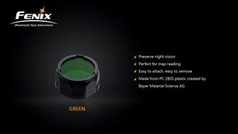filter Fenix AOF-S+ zseblámpákra zöld termék részletei