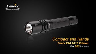 LED zseblámpa Fenix E20 XP-E2 265 lumen fém test